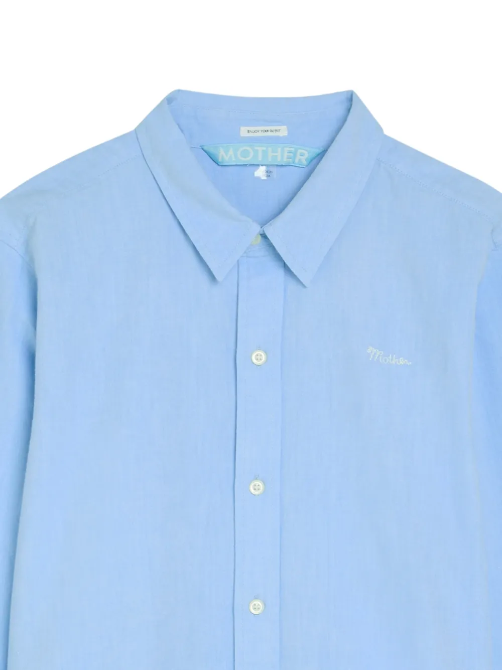 MOTHER The Bestie katoenen blouse met borduurwerk Blauw
