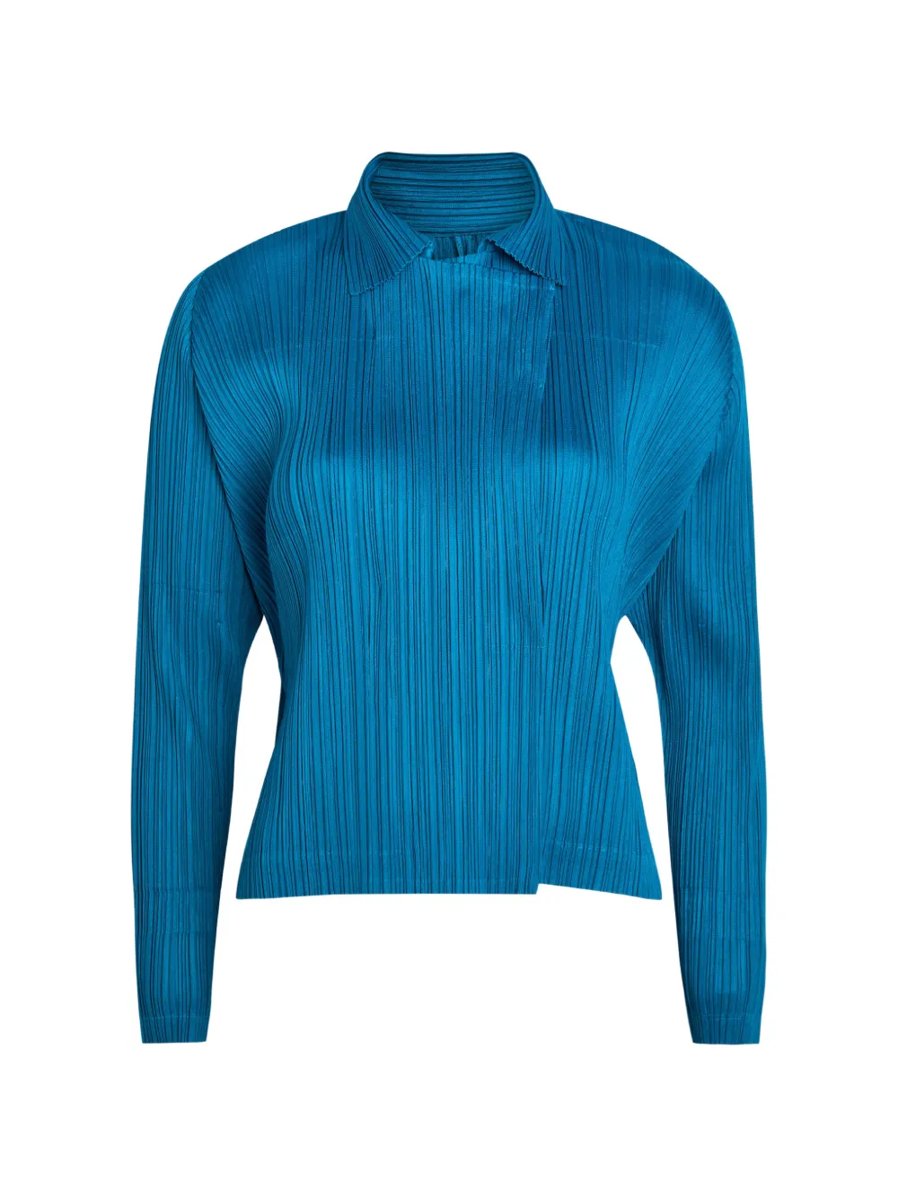 Pleats Please Issey Miyake pleated long-sleeve shirt - Blu