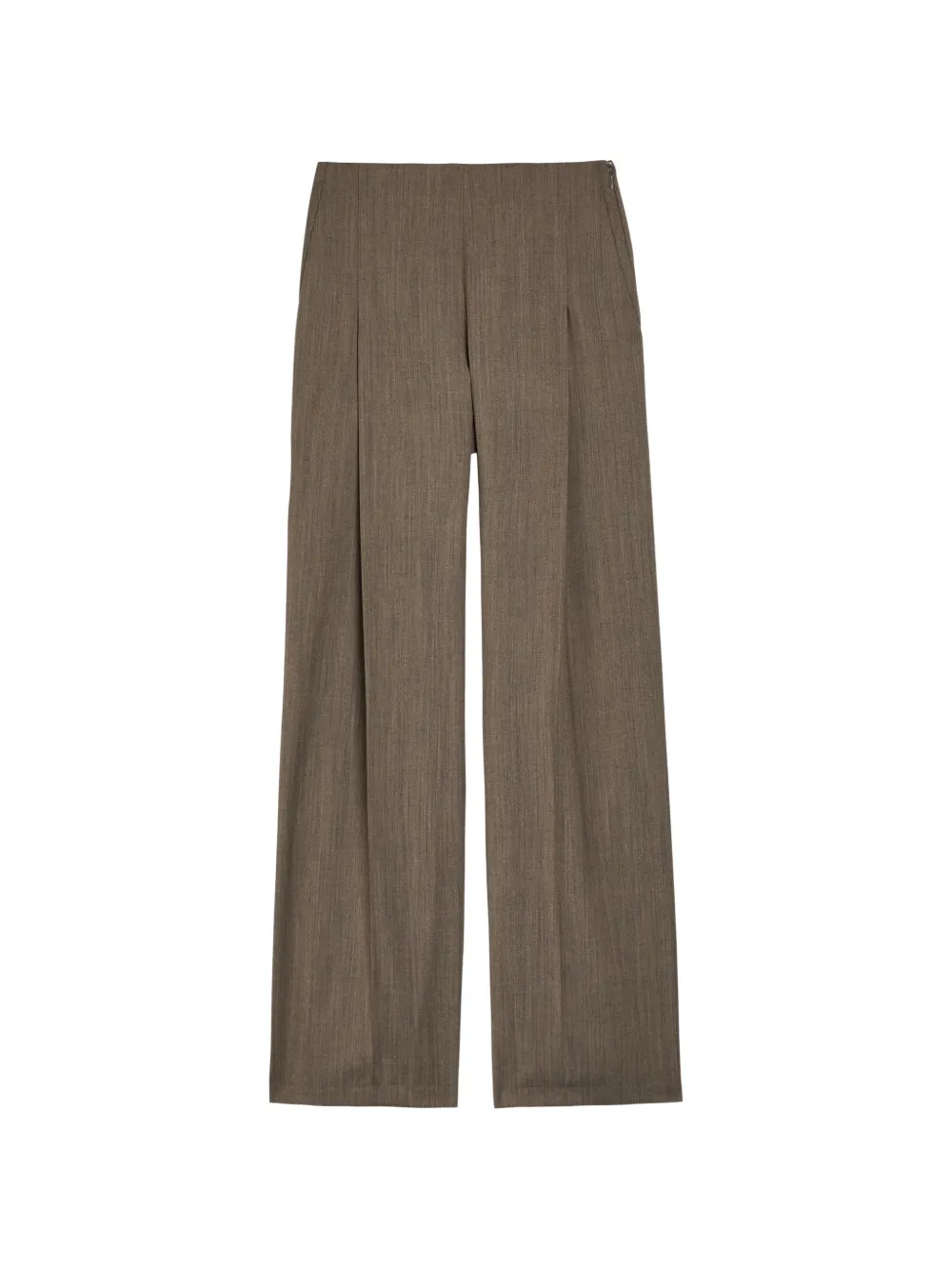Emporio Armani pleated marl-effect trousers - Marrone