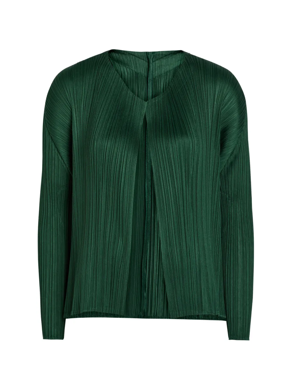 Pleats Please Issey Miyake plissé-effect cardigan - Verde