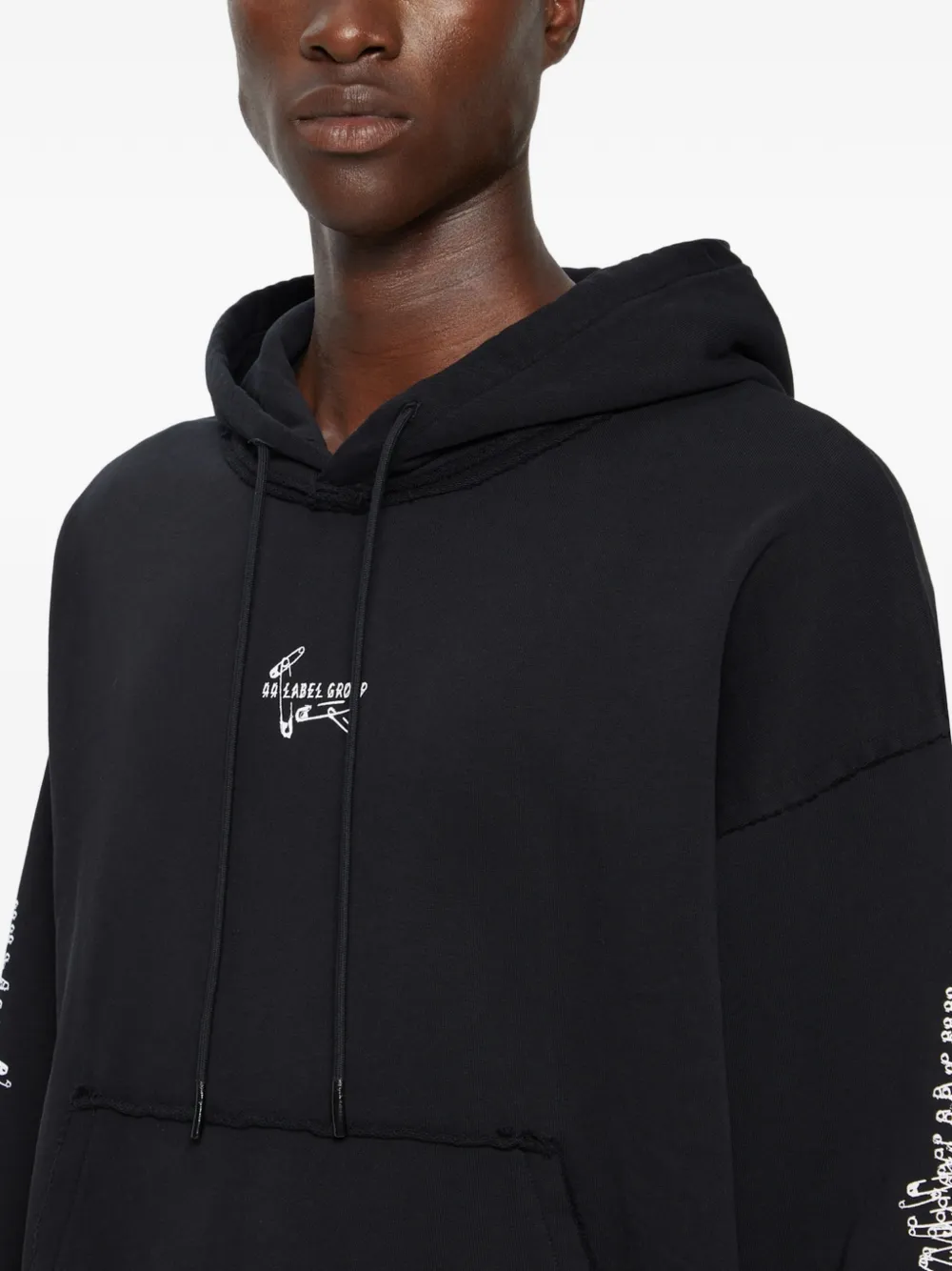44 LABEL GROUP Hoodie met print aan de achterkant Zwart