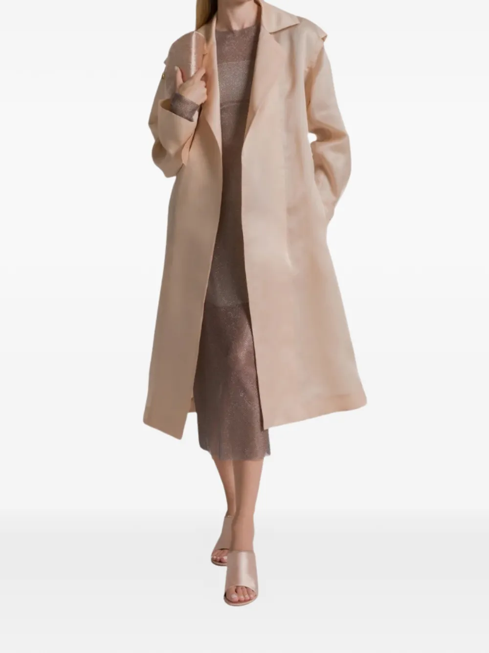  Alberta Ferretti Adjustable-cuffs Trench Coat - Pink 