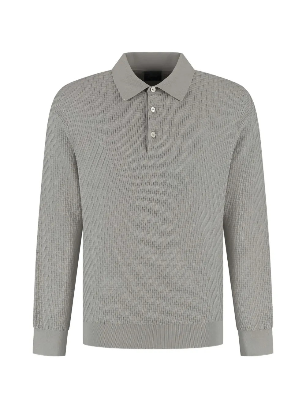Brioni Polo a maniche lunghe con bottoni - Grigio