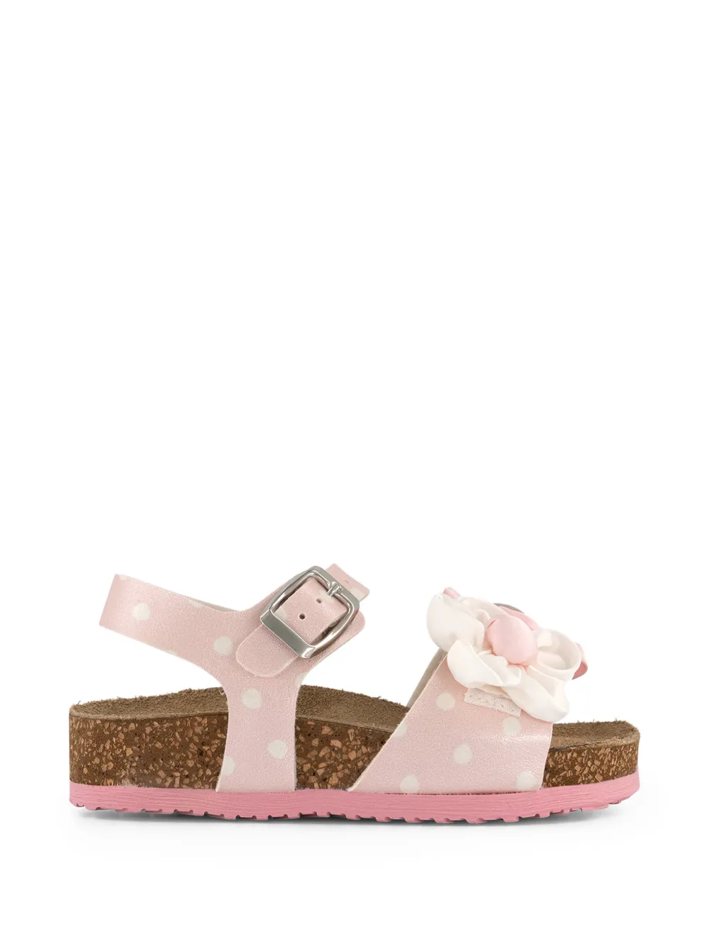 Monnalisa Daisy sandalen met stippen en bloemen Roze
