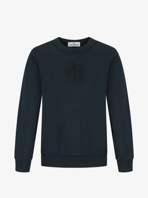 Stone Island Junior logo crew neck sweatshirt