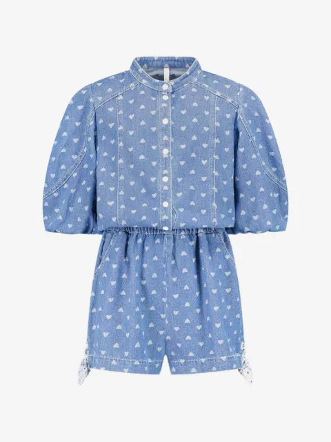 ZIMMERMANN Kids Awaken heart-print puffed playsuit