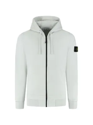Stone Island Zip Logo Hoodie | Neutrals | FARFETCH