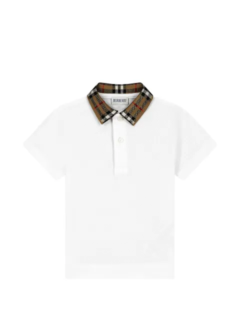 Burberry Kids check-collar polo shirt