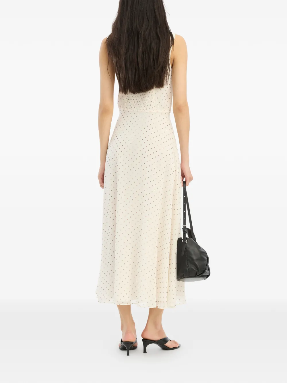 ROTATE BIRGER CHRISTENSEN Chiffon flared midi-jurk Beige