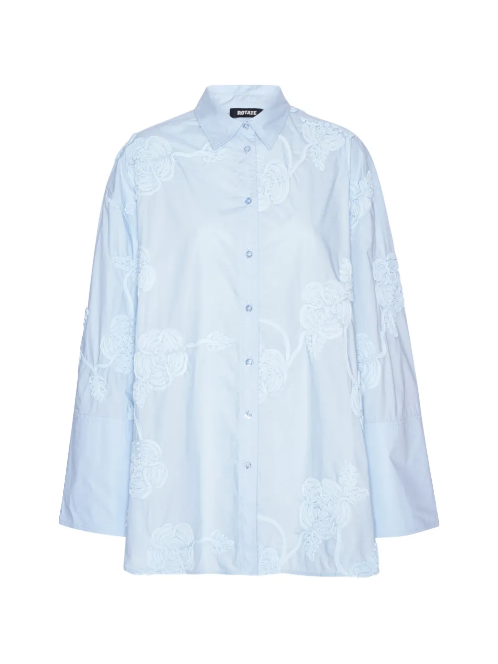 ROTATE BIRGER CHRISTENSEN Camicia oversize con applicazione a fiori - Blu