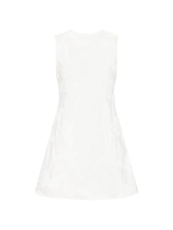 rotate white mini dress Beaded Satin Mini Dress Creme White