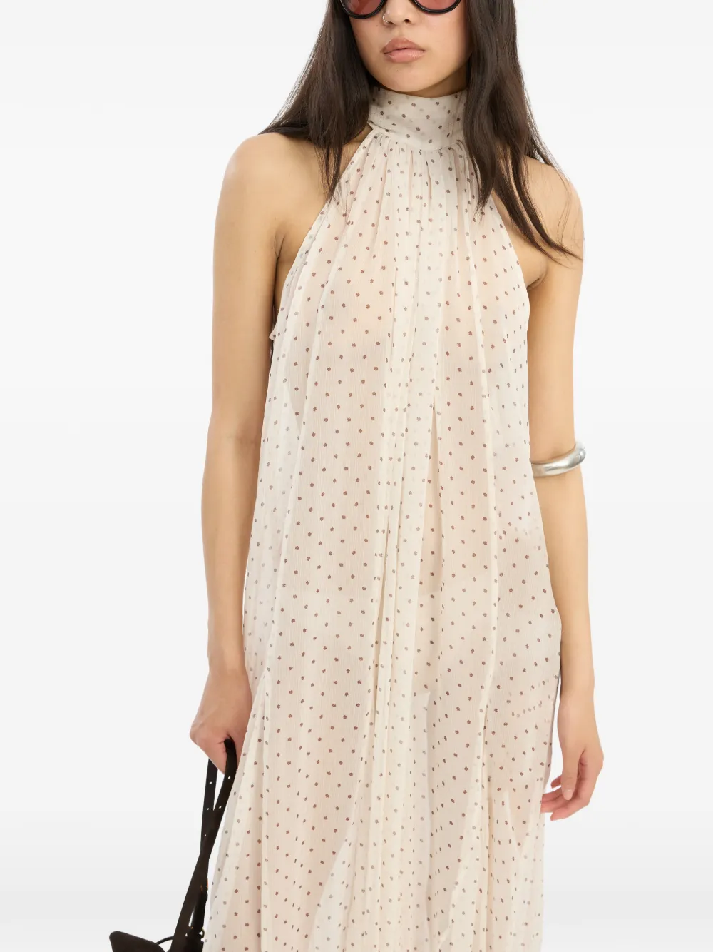 ROTATE BIRGER CHRISTENSEN Jumpsuit met ballonmouwen Beige
