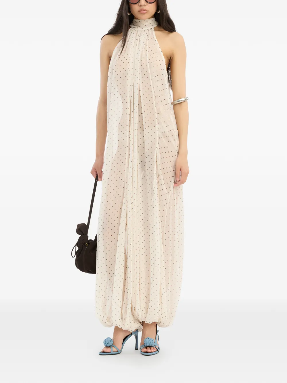 ROTATE BIRGER CHRISTENSEN Jumpsuit met ballonmouwen Beige