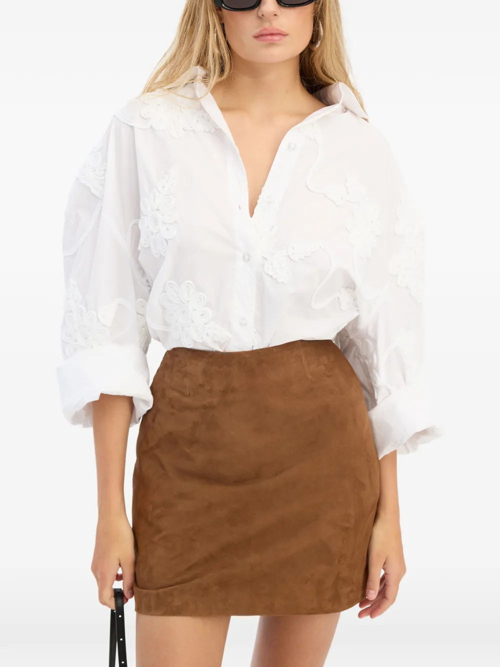 ROTATE BIRGER CHRISTENSEN blouse met geborduurde bloemen Wit