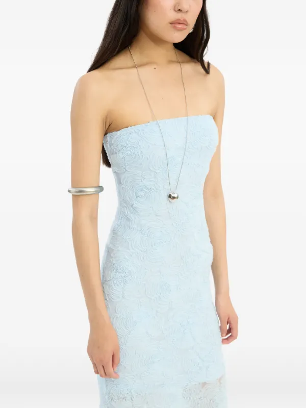 ROTATE BIRGER CHRISTENSEN Floral Mesh Tube Maxi Dress | Blue | FARFETCH IE