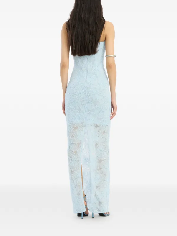 chinese dress ladies Sunflower Light Blue Mesh Maxi Dress - US 12