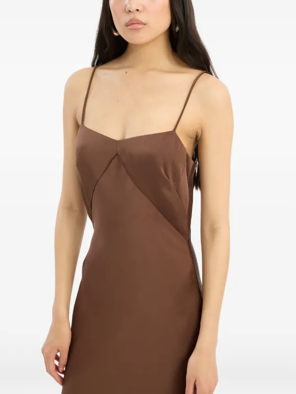 rotate brown sequin dress MODA BROWN RUFFLED DRESS – Match Made Stores main image 1