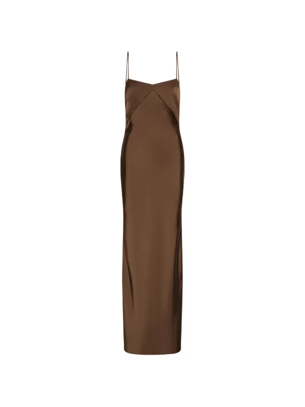 Rotate By Birger Christensen Slip Maxi Dress - Brown