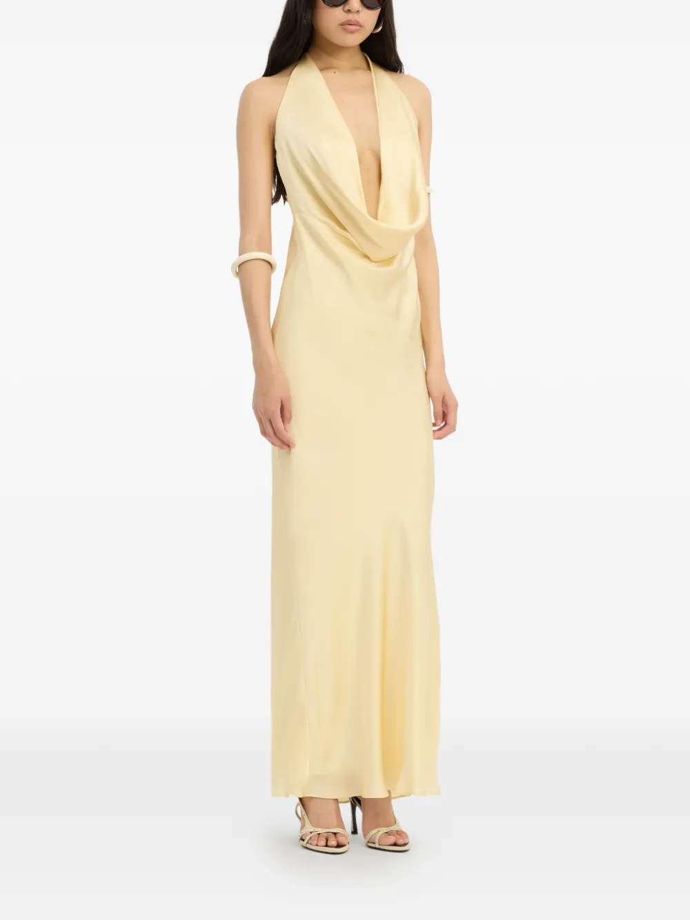 Halter Chiffon Maxi Dress