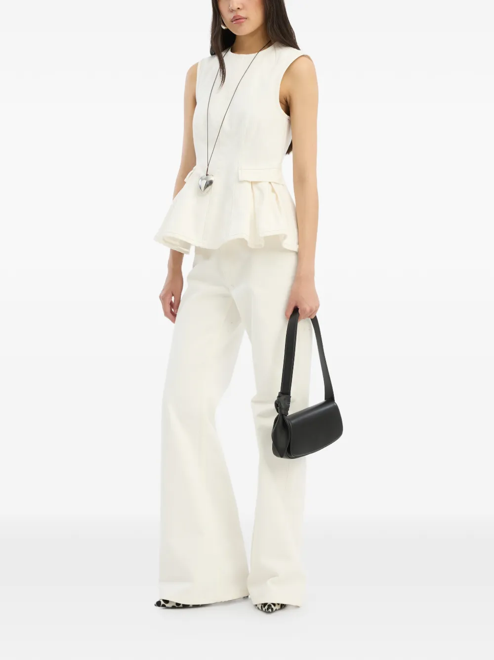  Rotate Birger Christensen Peplum Blouse - Neutrals 