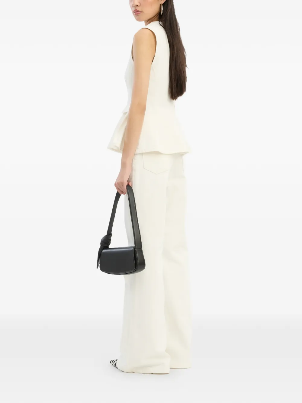  Rotate Birger Christensen Peplum Blouse - Neutrals 
