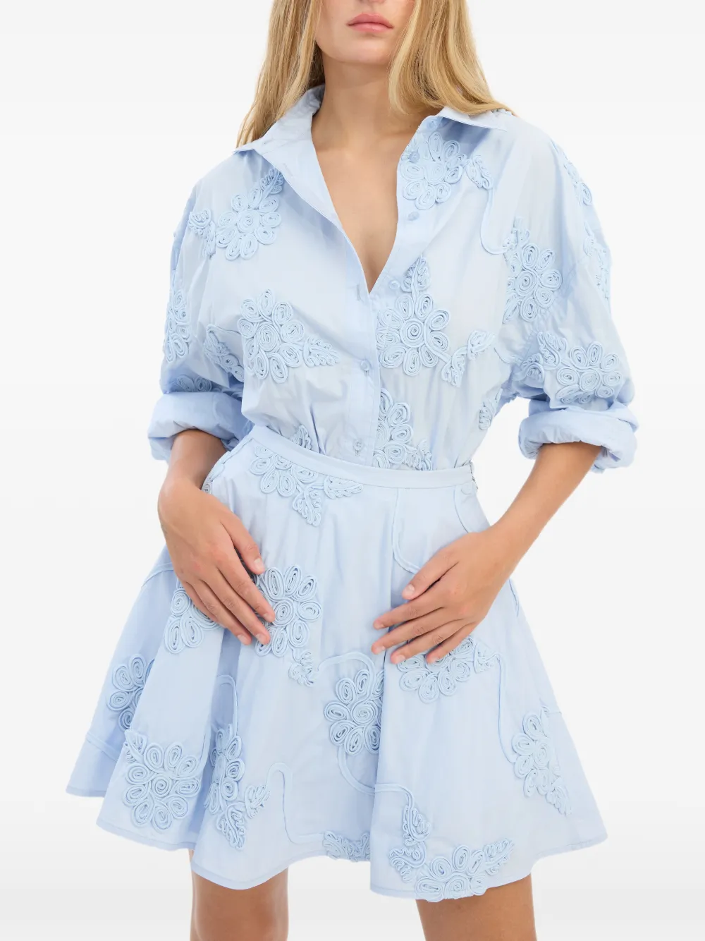 ROTATE BIRGER CHRISTENSEN Mini-rok met bloem Blauw