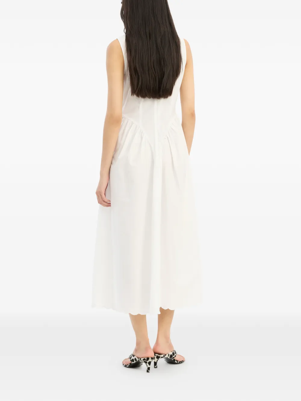 ROTATE BIRGER CHRISTENSEN Midi-jurk met V-hals Wit