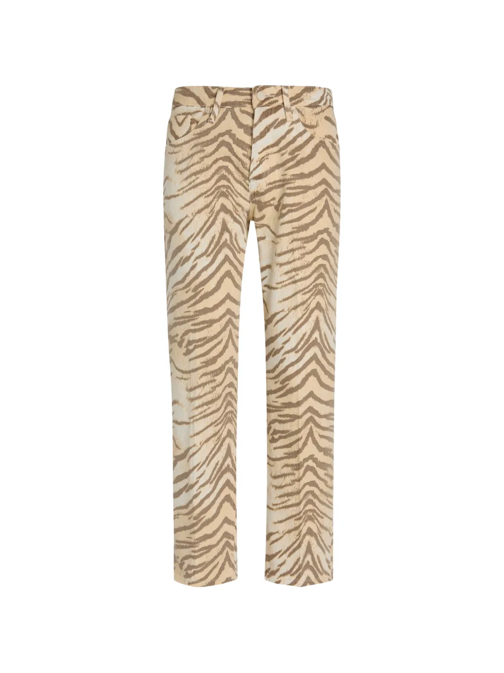 Good American tiger-print denim trousers - Nude