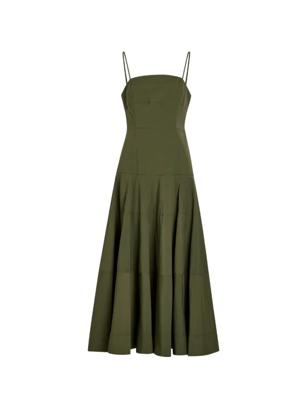 Veronica Beard Ilona square-neck Midi Dress | Green | FARFETCH Veronica Beard Ilona square-neck Midi Dress | Green | FARFETCH