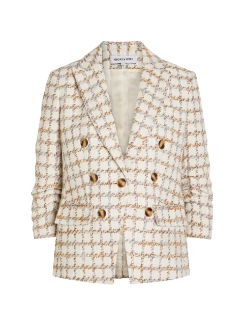 Veronica Beard checked double-breasted tweed jacket