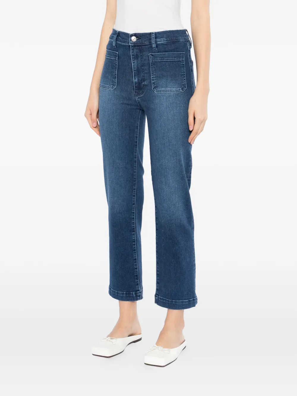  Frame Cropped Jeans - Blue 