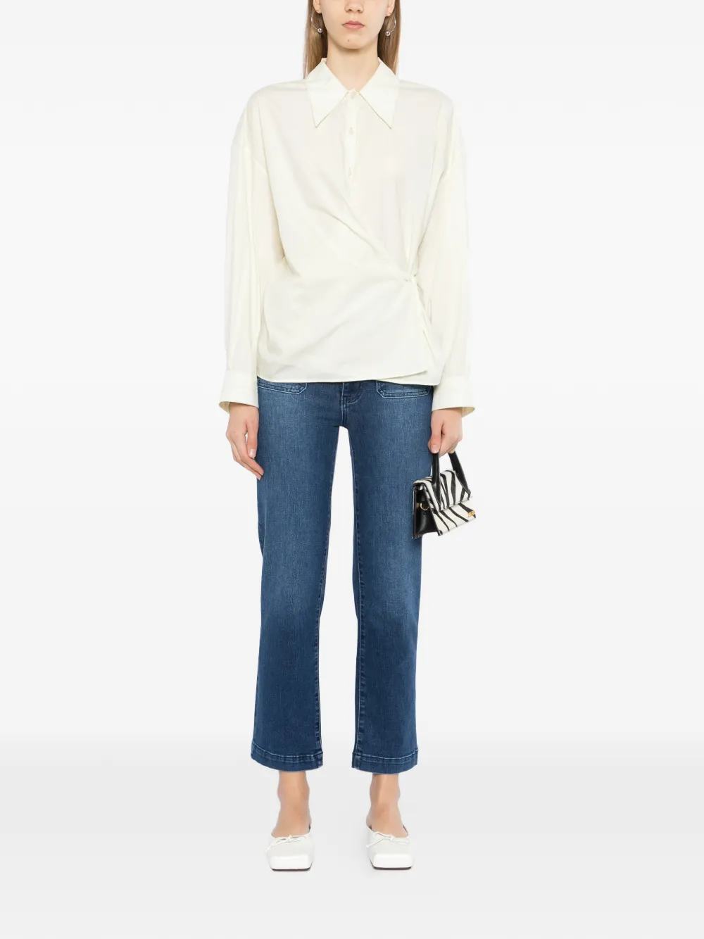  Frame Cropped Jeans - Blue 