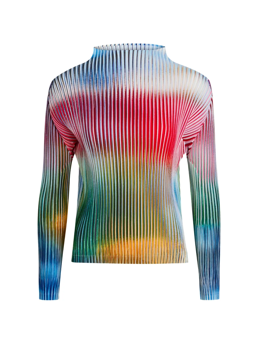 Issey Miyake long-sleeve pleated top - Rosso