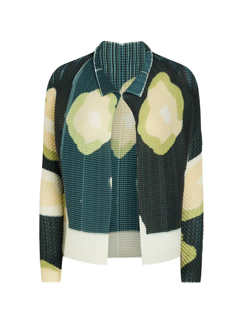 Issey Miyake Verve floral print pleated top - Blu