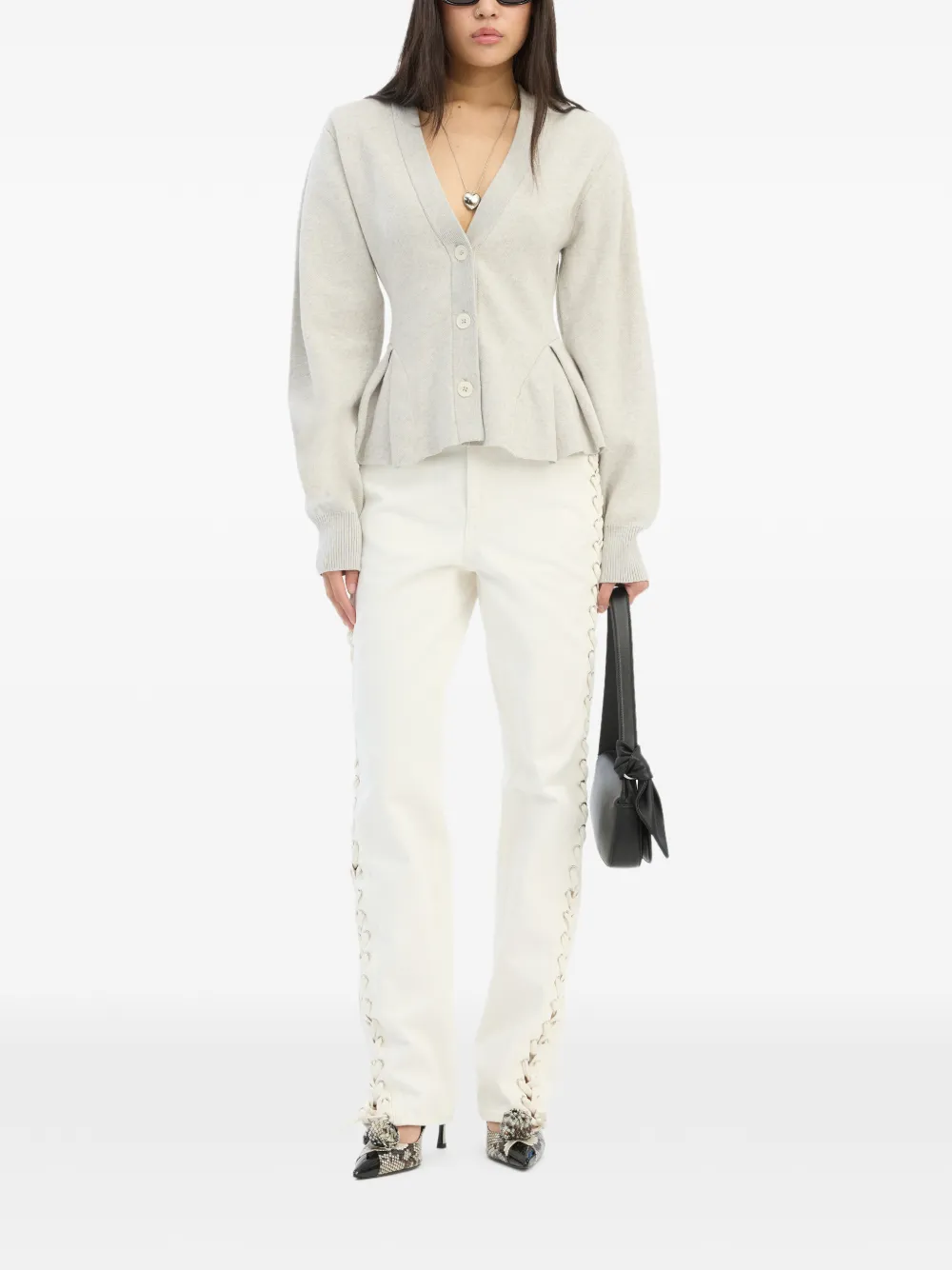  Rotate Birger Christensen Laced Jeans - White 