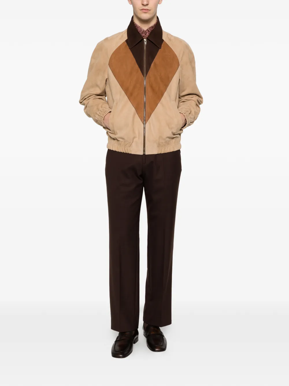  Valentino Garavani Diamond Panel Collar Jacket - Neutrals 