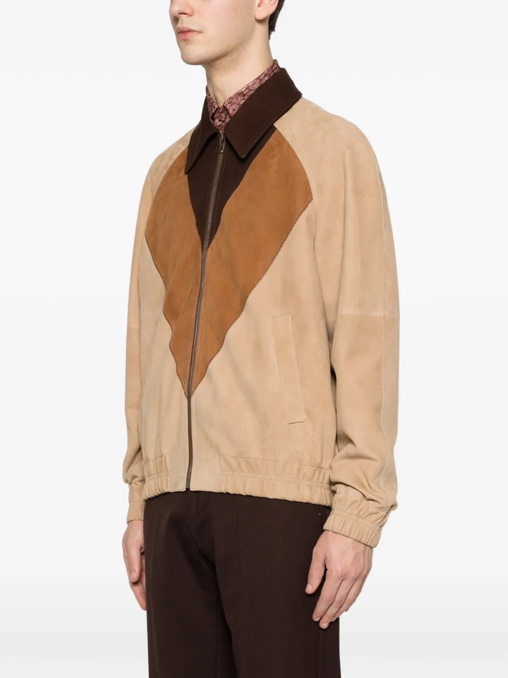  Valentino Garavani Diamond Panel Collar Jacket - Neutrals 