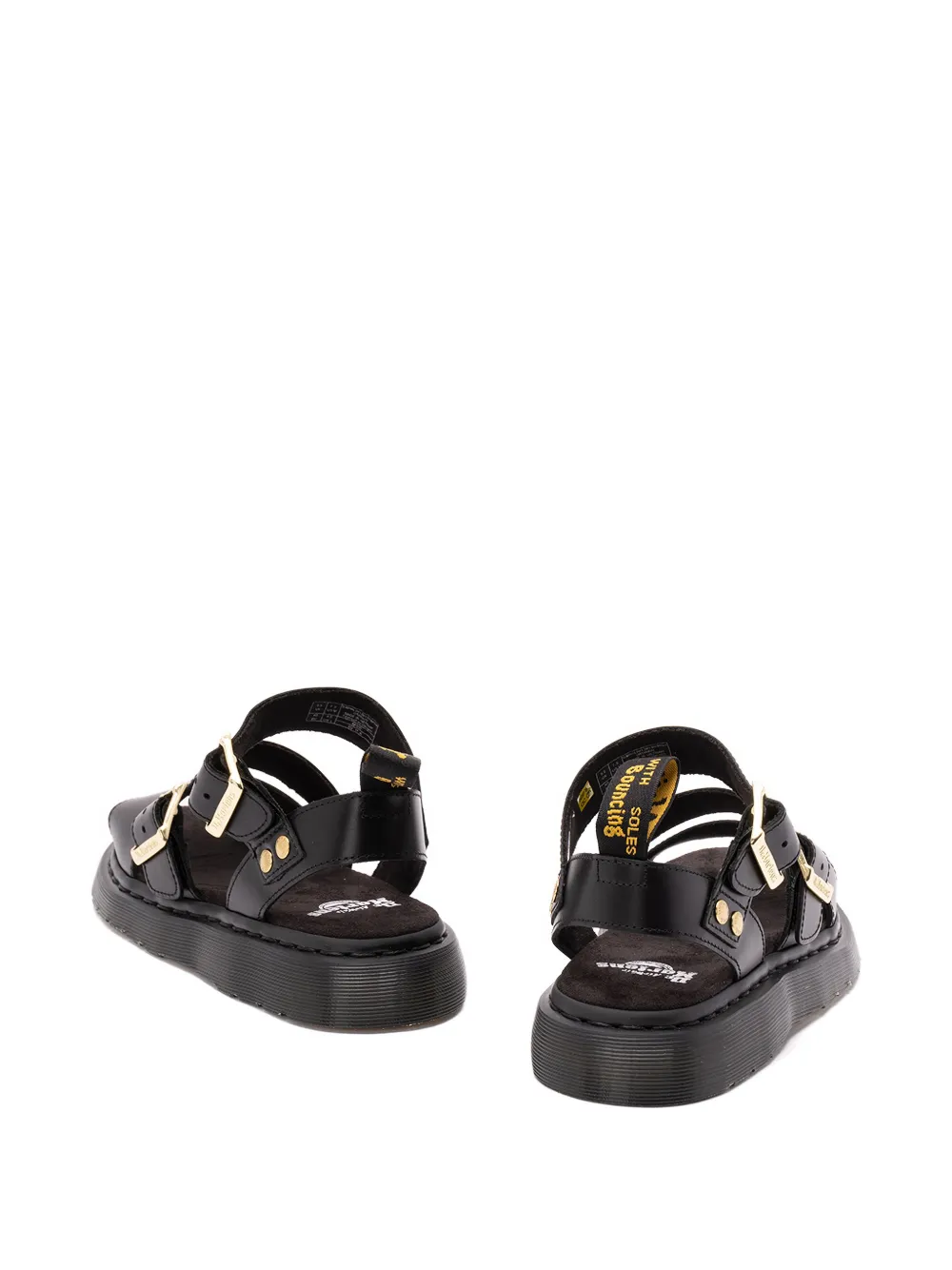 Dr. Martens Gryphon Quad leather sandals Zwart