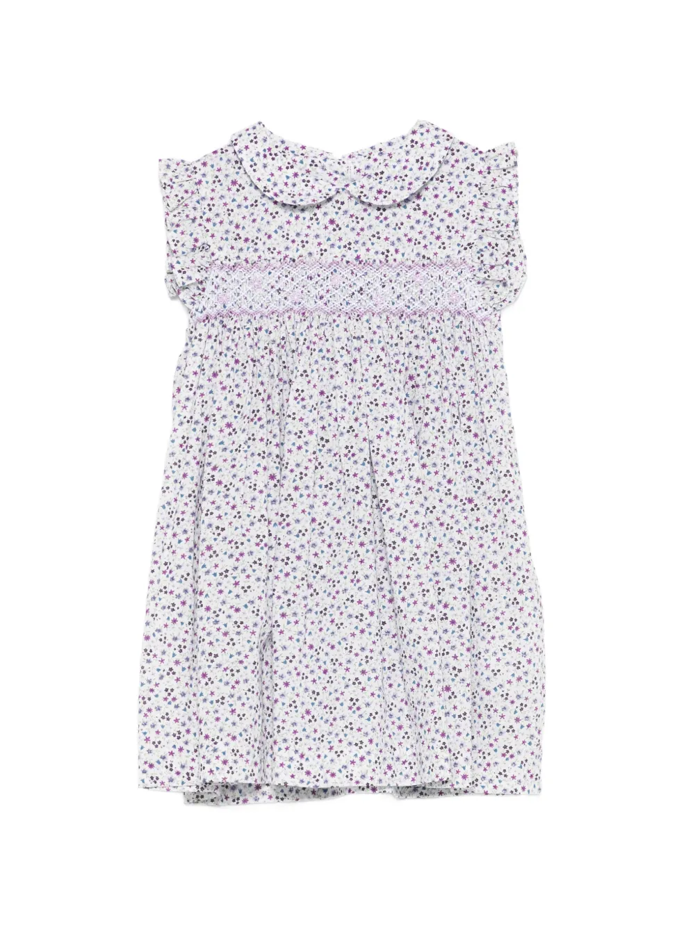 Siola floral-print peter pan-collar dress set (set of two) - Bianco