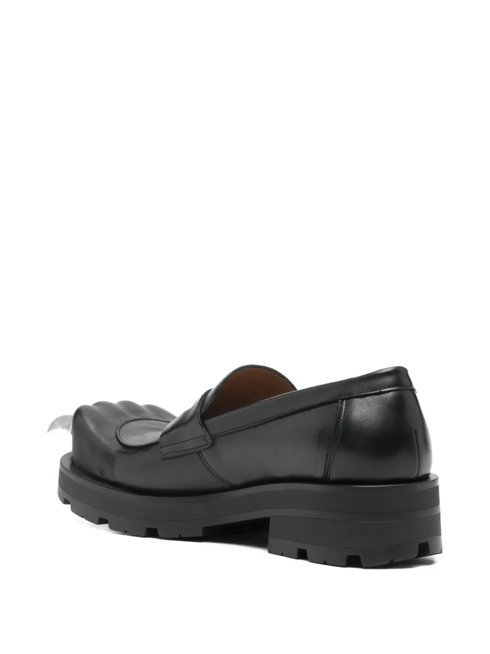 Charles Jeffrey Loverboy Leren loafers met klauwdetail Zwart