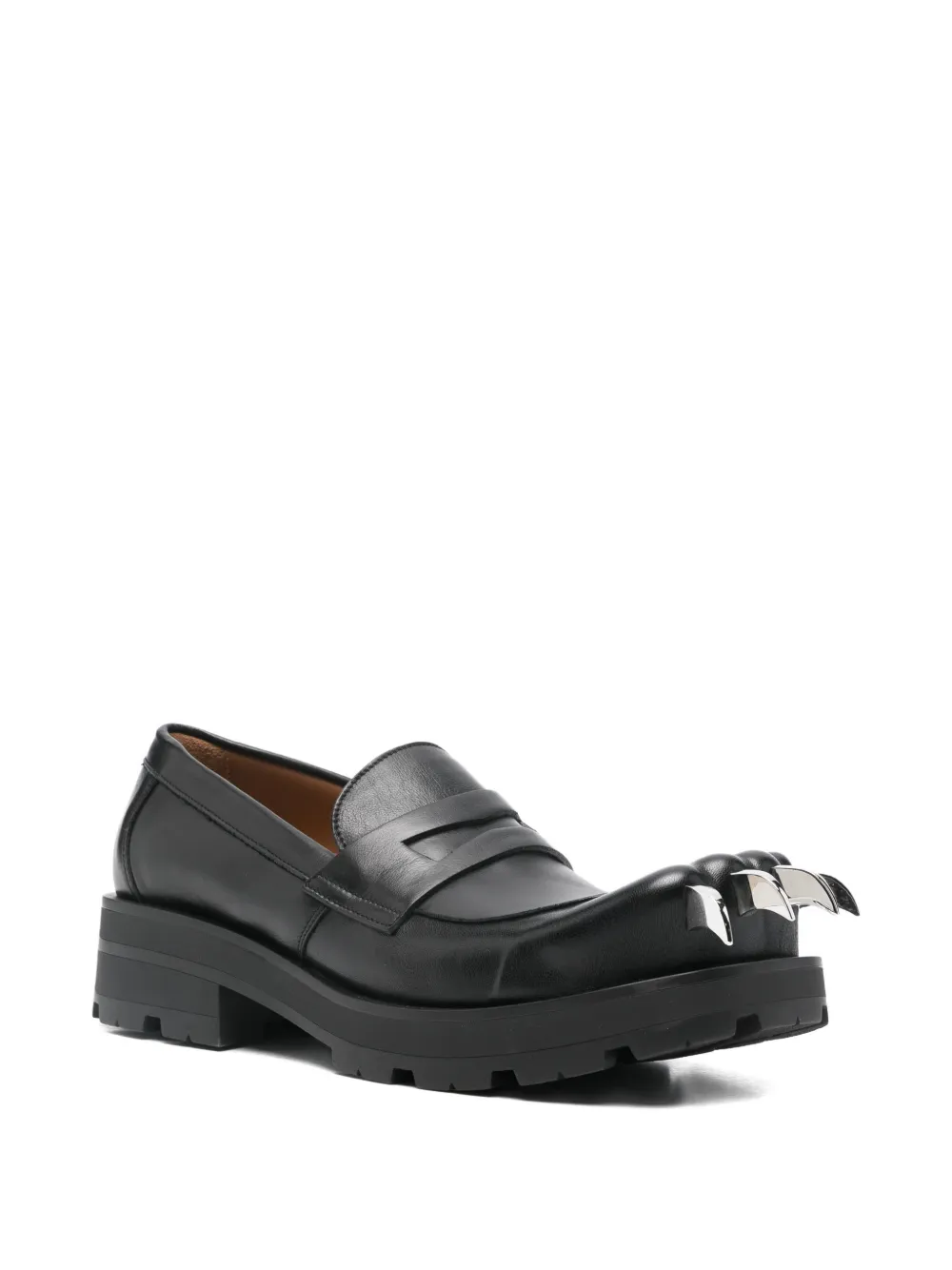 Charles Jeffrey Loverboy Leren loafers met klauwdetail Zwart