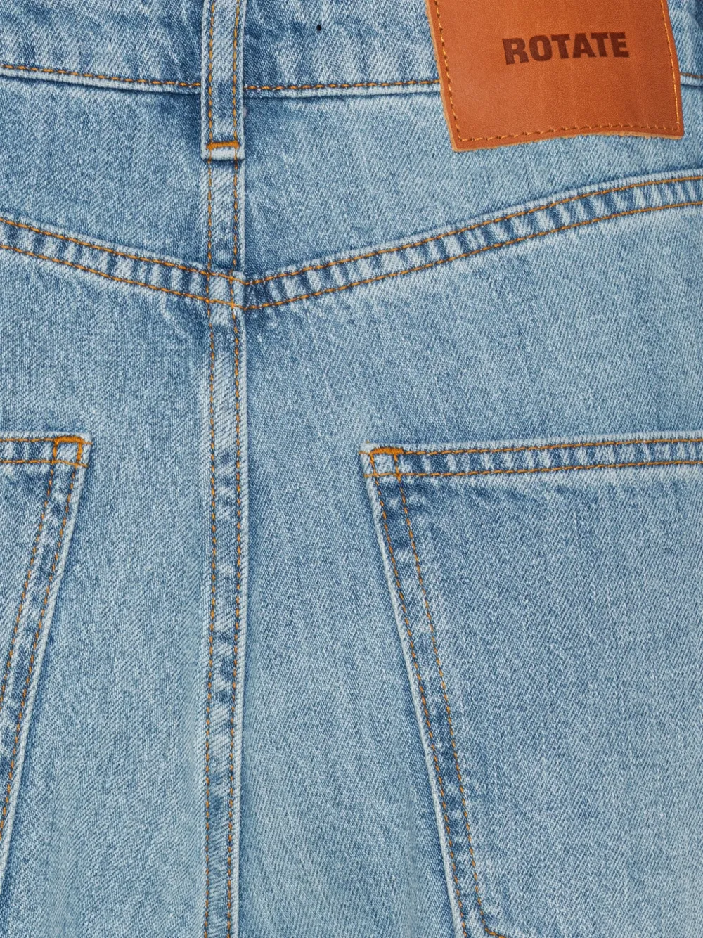 ROTATE BIRGER CHRISTENSEN Gedrapeerde denim jeans me barrel-pijpen Blauw