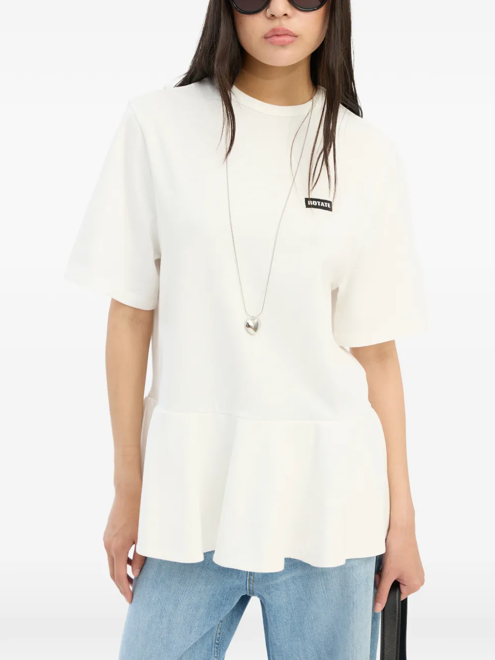 ROTATE BIRGER CHRISTENSEN T-shirt met logodetail Wit
