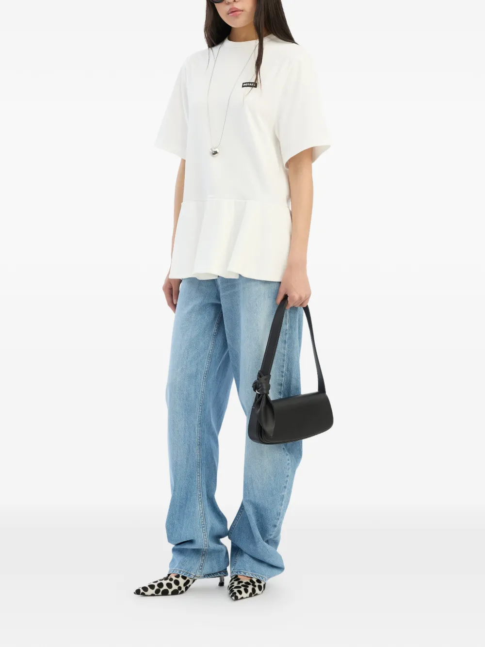 ROTATE BIRGER CHRISTENSEN T-shirt met logodetail Wit