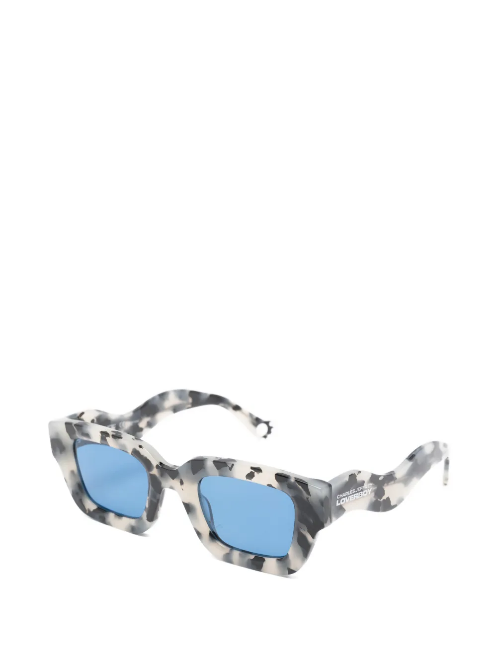 Charles Jeffrey Loverboy Topsy Turvy zonnebril met rechthoekig montuur Grijs