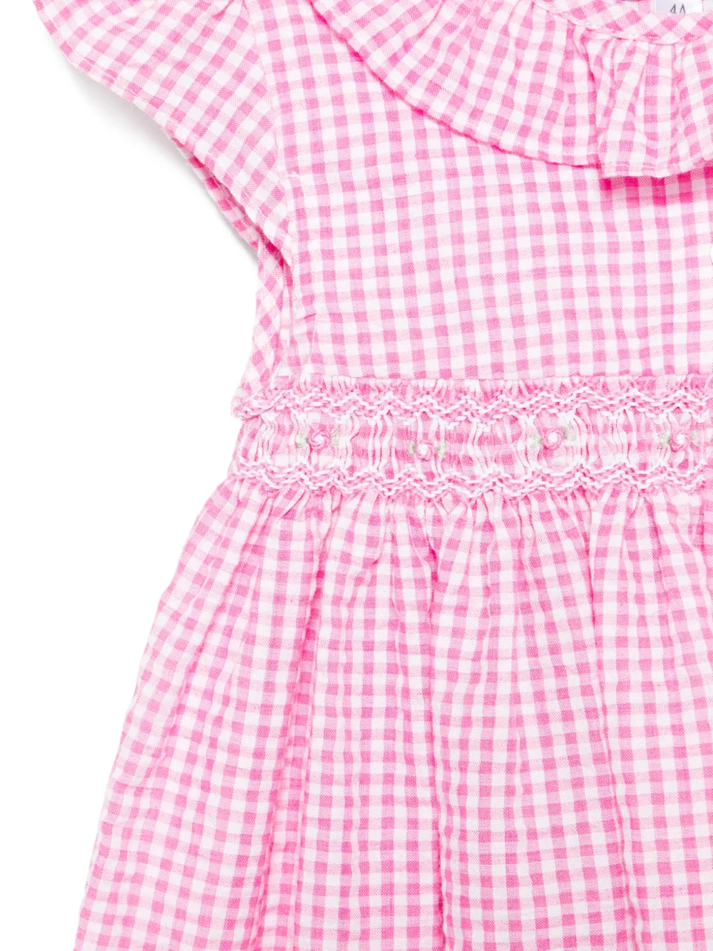 Siola Jurk met gingham ruit en ruches Roze