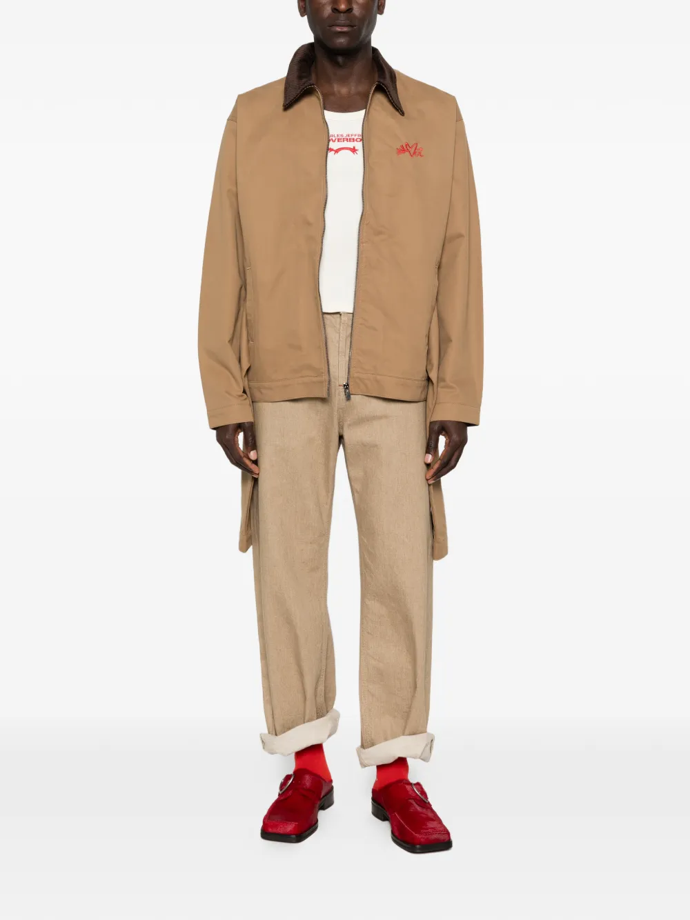 Charles Jeffrey Loverboy Jack met ribfluwelen kraag Beige