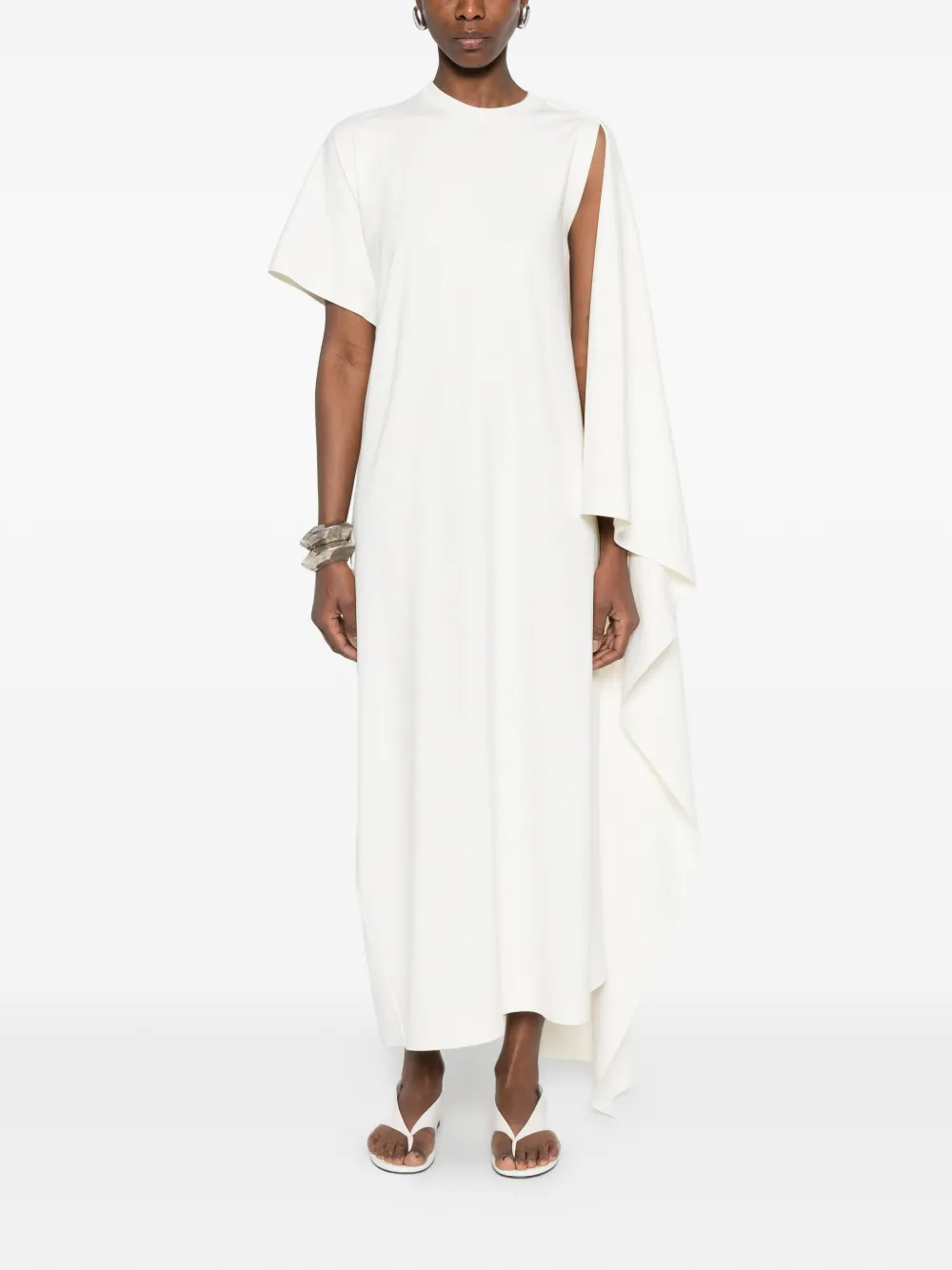  Coperni Draped Asymmetric T-shirt Dress - Neutrals 