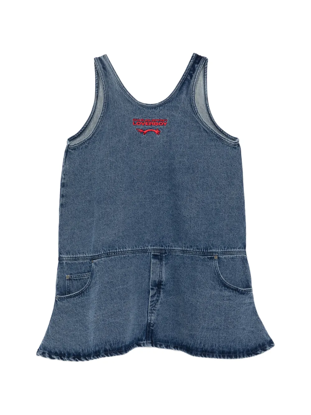 Charles Jeffrey Loverboy sleeveless denim dress - Blu