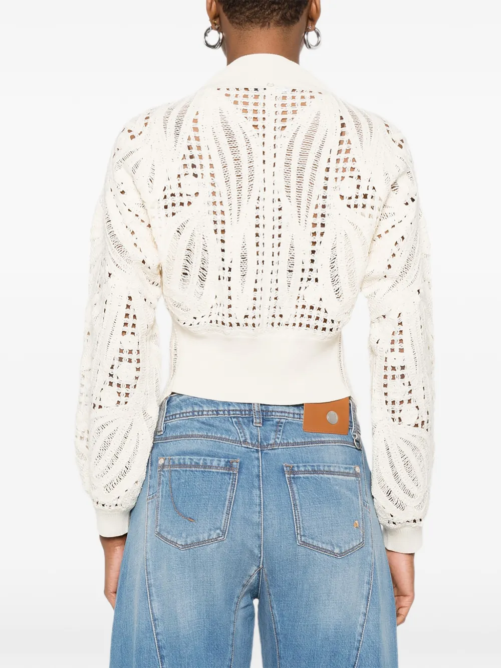 Open-Work Scalloped Cardigan